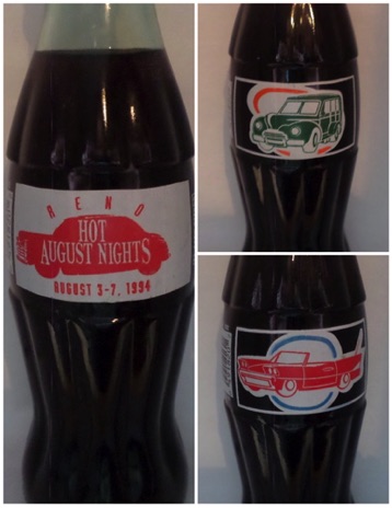 € 30,00 coca cola set van 3 flessen hot august night 1994 nrs 1994/ 2345, 2733, 2735